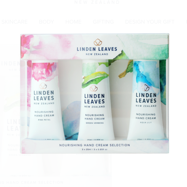 linden leaves in bloom hand cream set